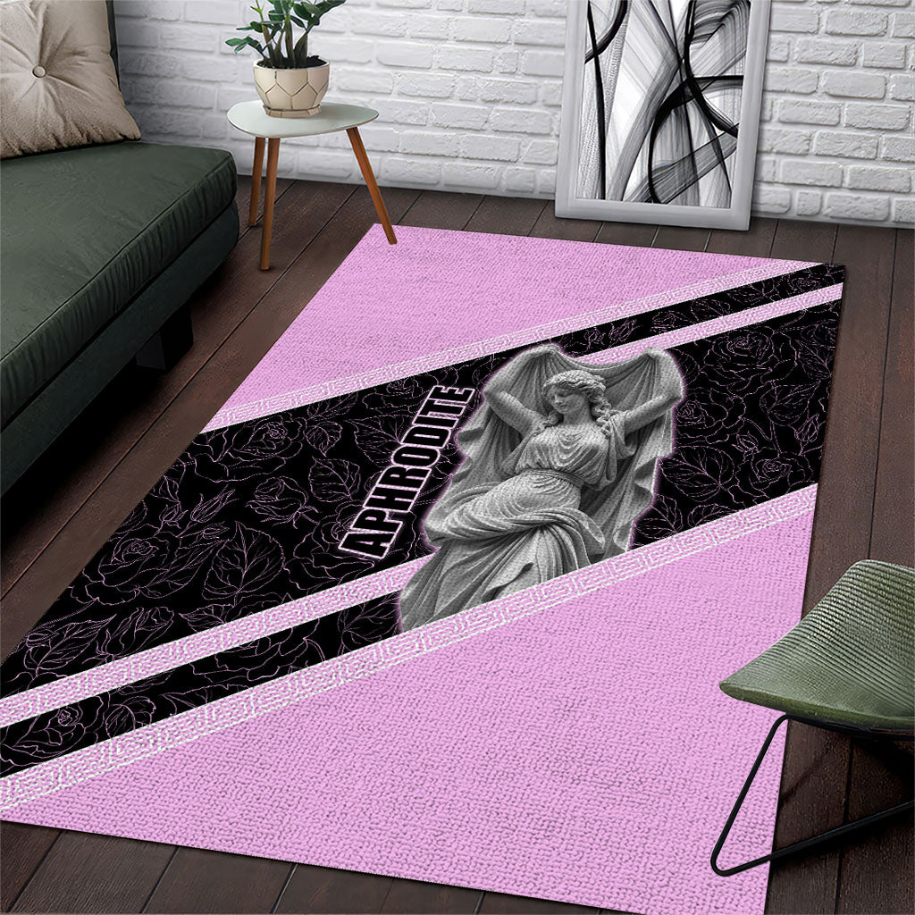 Aphrodite Greek Goddess Area Rug Classical Mythology Floral Statue Art
