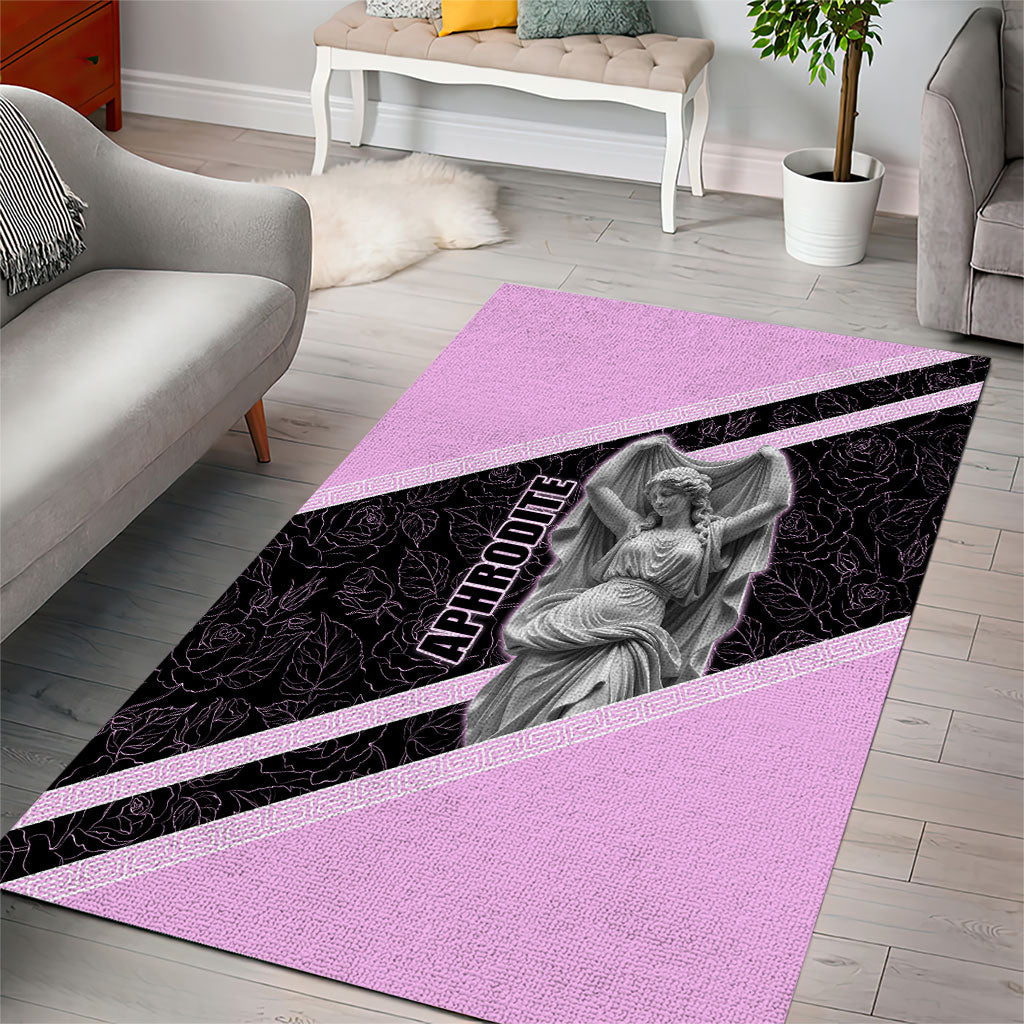 Aphrodite Greek Goddess Area Rug Classical Mythology Floral Statue Art