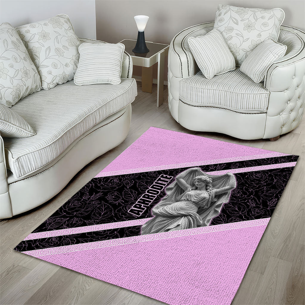 Aphrodite Greek Goddess Area Rug Classical Mythology Floral Statue Art