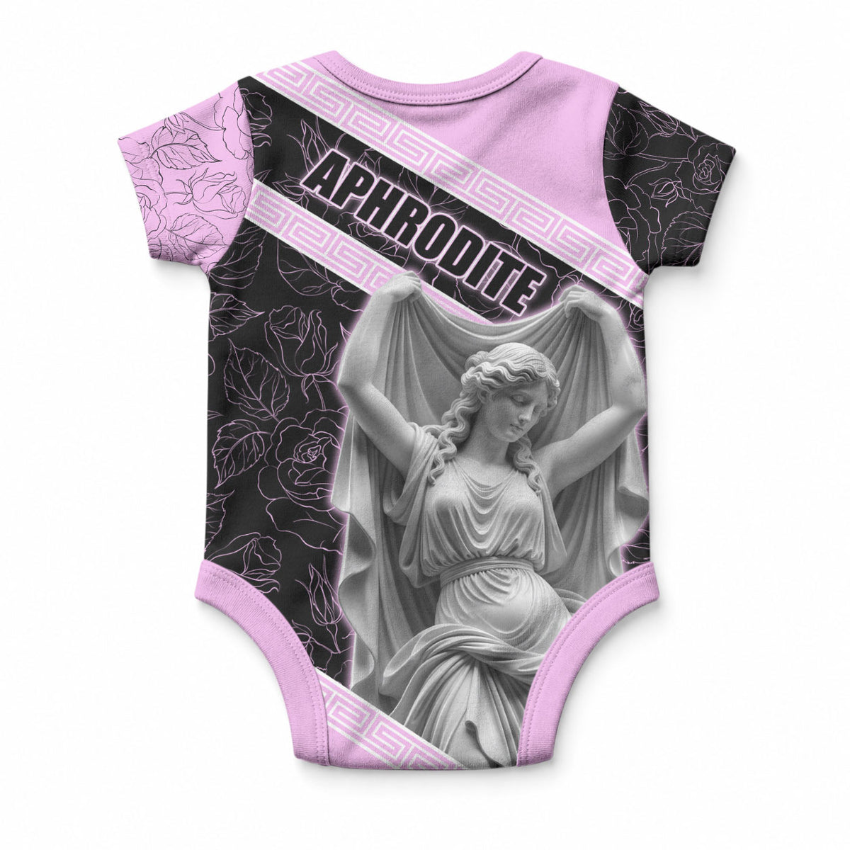 Aphrodite Greek Goddess Baby Onesie Classical Mythology Floral Statue Art