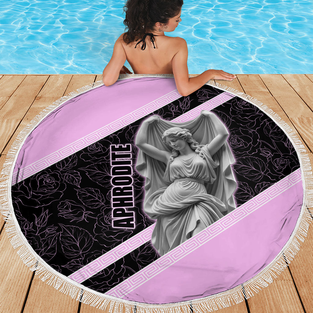 Aphrodite Greek Goddess Beach Blanket Classical Mythology Floral Statue Art