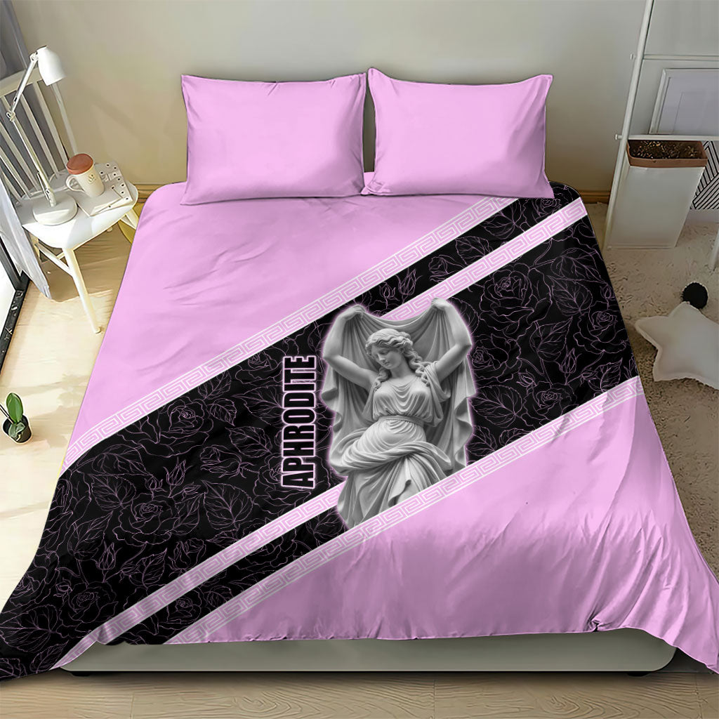 Aphrodite Greek Goddess Bedding Set Classical Mythology Floral Statue Art