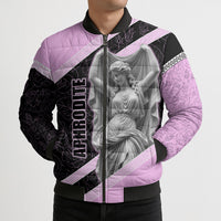 Aphrodite Greek Goddess Bomber Puffer Jacket Classical Mythology Floral Statue Art