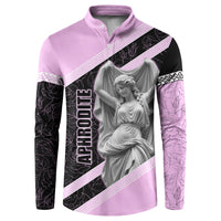 Aphrodite Greek Goddess Button Sweatshirt Classical Mythology Floral Statue Art