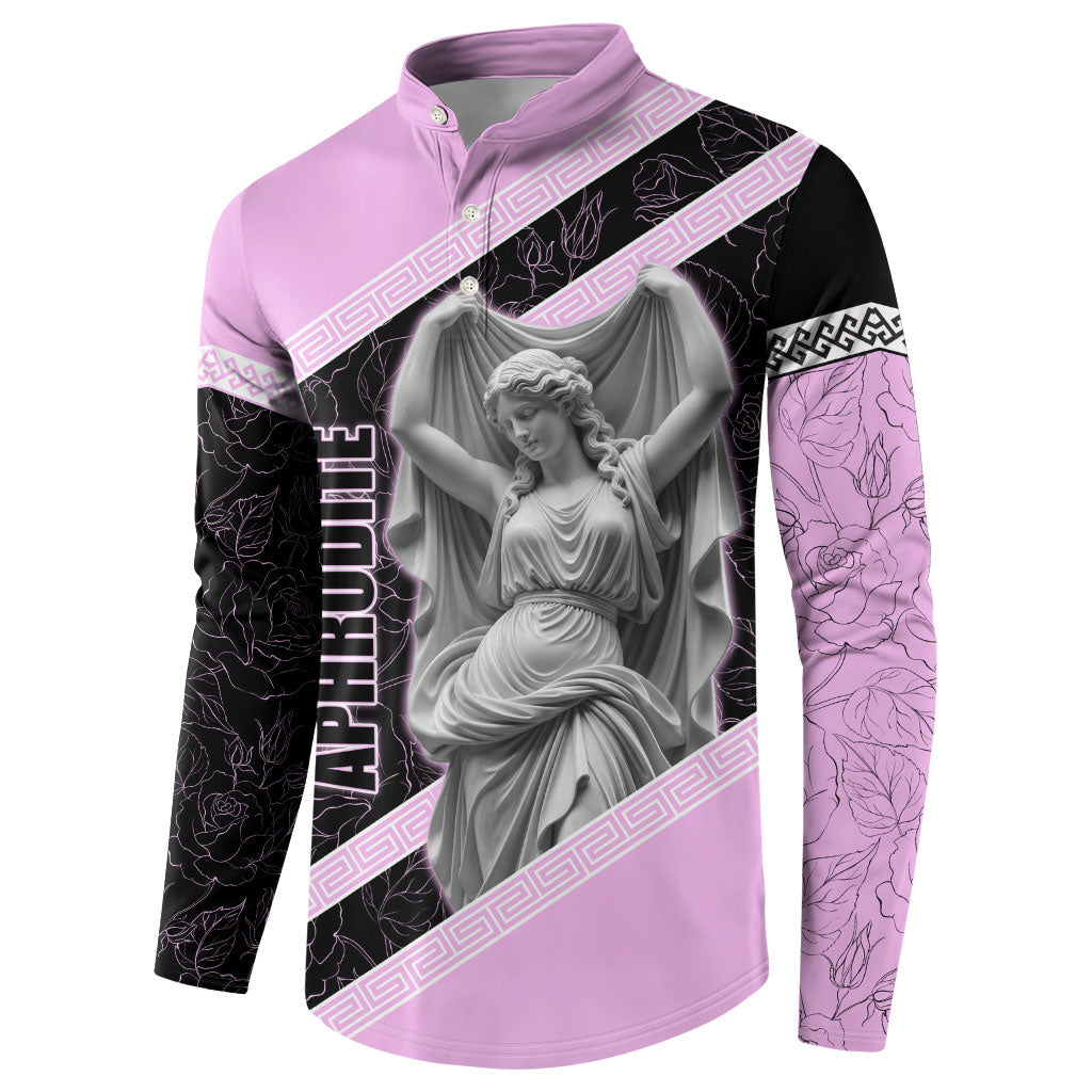 Aphrodite Greek Goddess Button Sweatshirt Classical Mythology Floral Statue Art