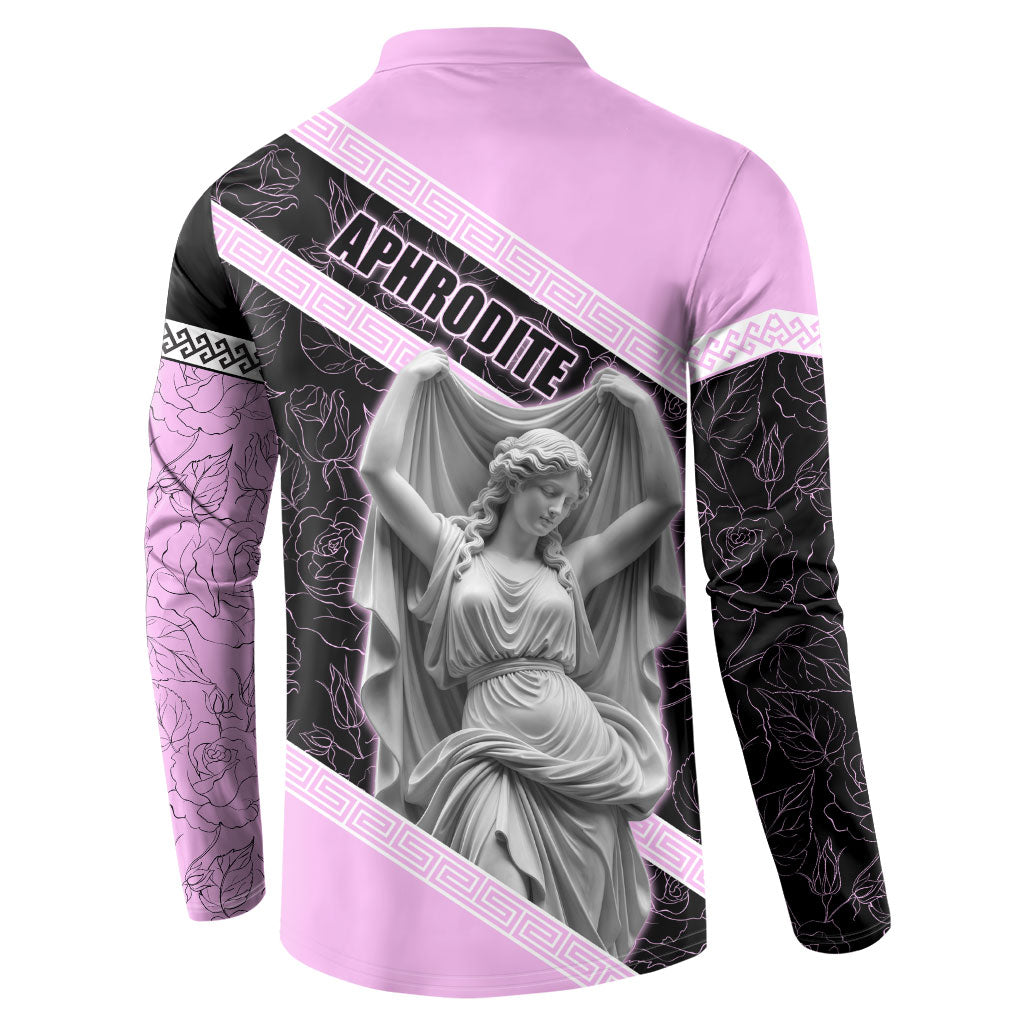 Aphrodite Greek Goddess Button Sweatshirt Classical Mythology Floral Statue Art