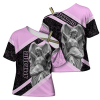 Aphrodite Greek Goddess Cross Shoulder Shirt Classical Mythology Floral Statue Art