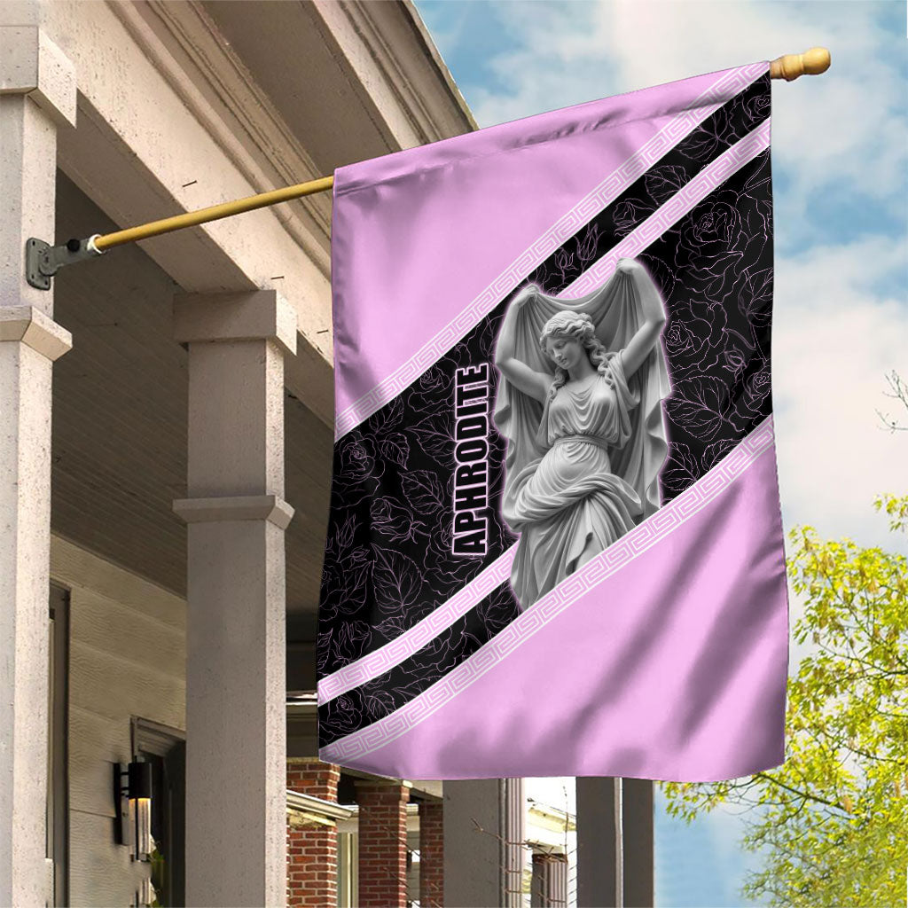 Aphrodite Greek Goddess Garden Flag Classical Mythology Floral Statue Art