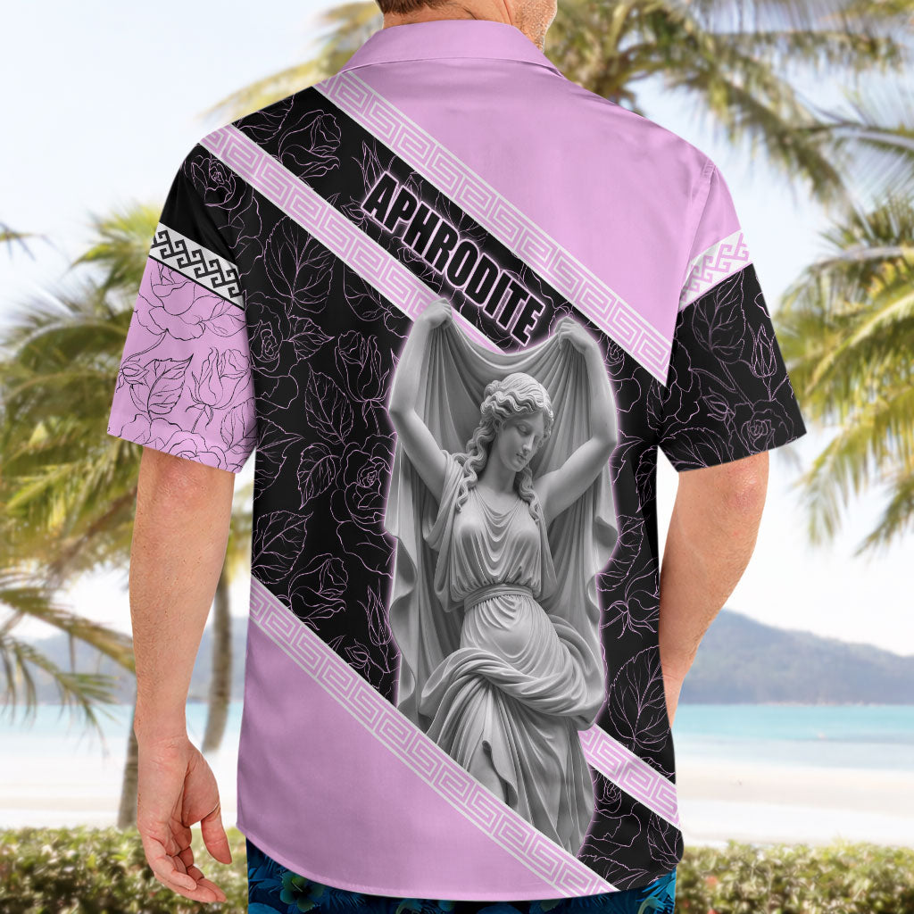 Aphrodite Greek Goddess Hawaiian Shirt Classical Mythology Floral Statue Art