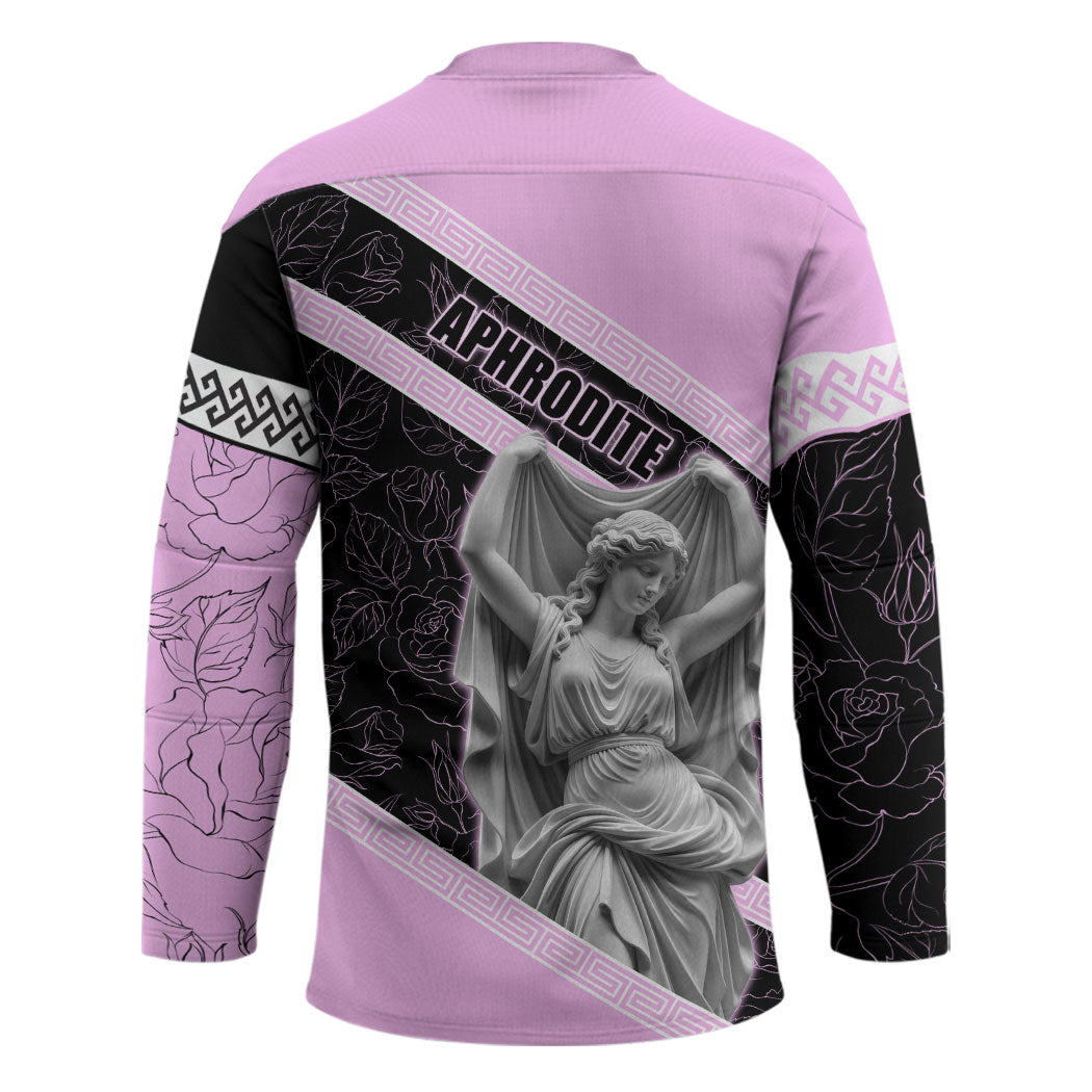 Aphrodite Greek Goddess Hockey Jersey Classical Mythology Floral Statue Art
