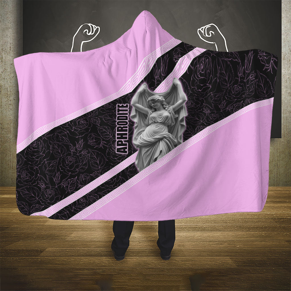 Aphrodite Greek Goddess Hooded Blanket Classical Mythology Floral Statue Art