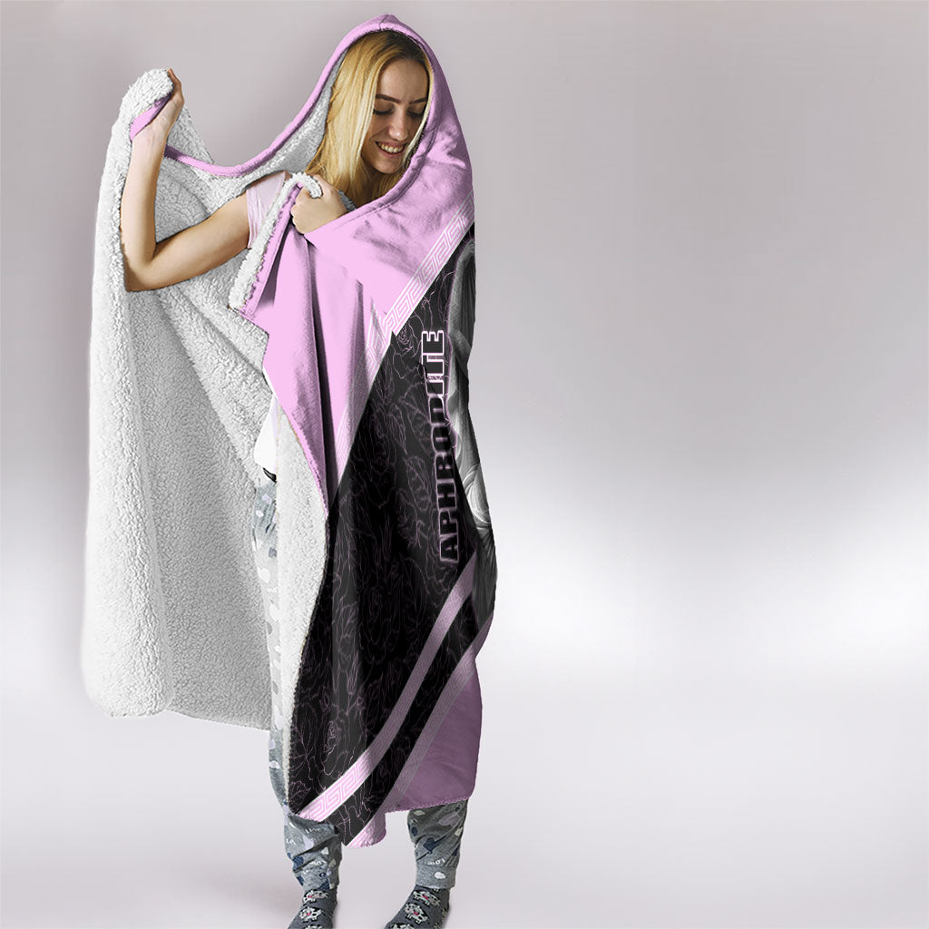 Aphrodite Greek Goddess Hooded Blanket Classical Mythology Floral Statue Art