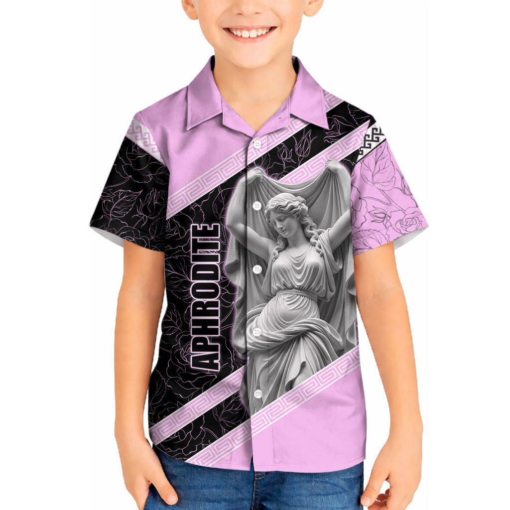 Aphrodite Greek Goddess Kid Hawaiian Shirt Classical Mythology Floral Statue Art