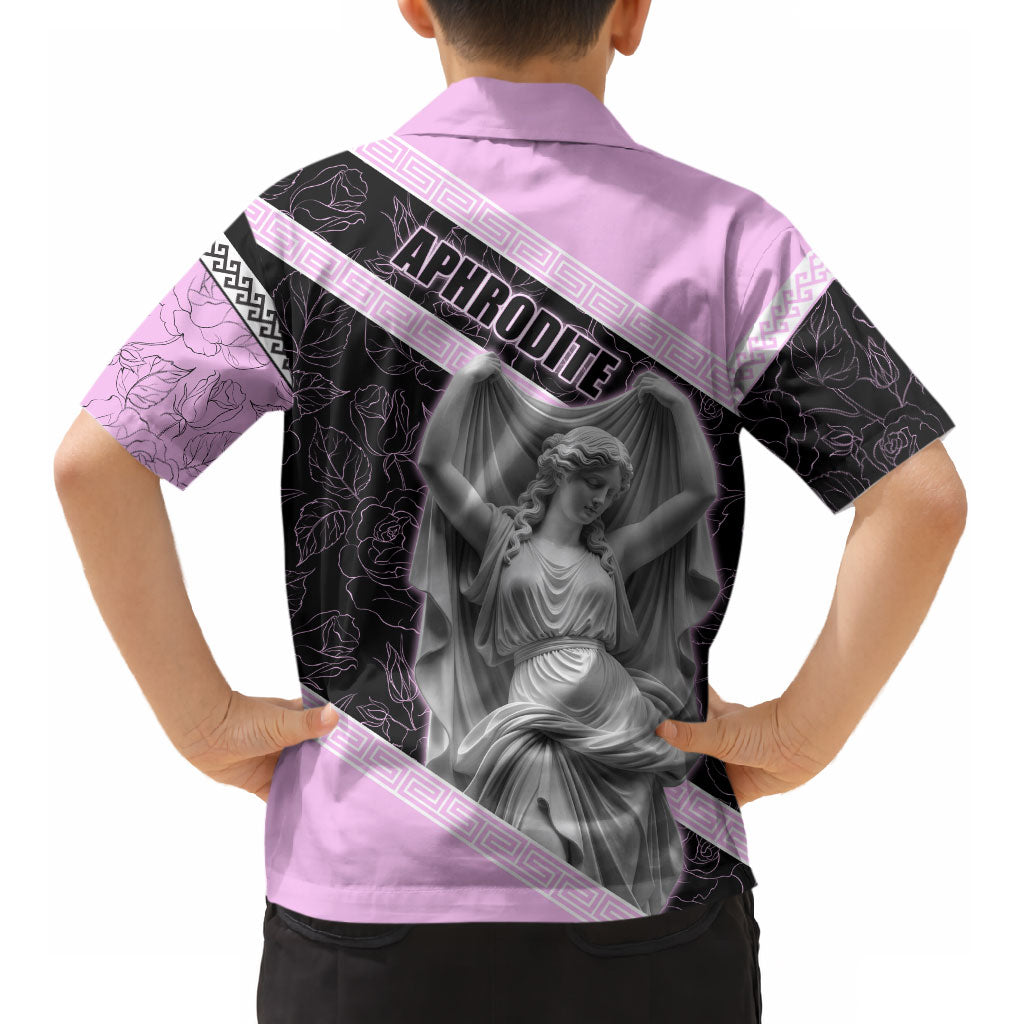 Aphrodite Greek Goddess Kid Hawaiian Shirt Classical Mythology Floral Statue Art