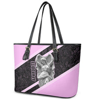 Aphrodite Greek Goddess Leather Tote Bag Classical Mythology Floral Statue Art
