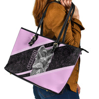 Aphrodite Greek Goddess Leather Tote Bag Classical Mythology Floral Statue Art