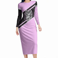 Aphrodite Greek Goddess Long Sleeve Bodycon Dress Classical Mythology Floral Statue Art