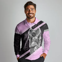 Aphrodite Greek Goddess Long Sleeve Polo Shirt Classical Mythology Floral Statue Art