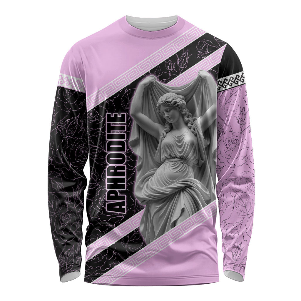 Aphrodite Greek Goddess Long Sleeve Shirt Classical Mythology Floral Statue Art