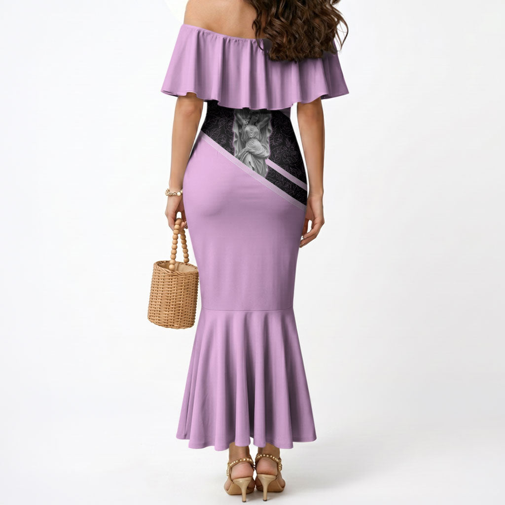 Aphrodite Greek Goddess Mermaid Dress Classical Mythology Floral Statue Art