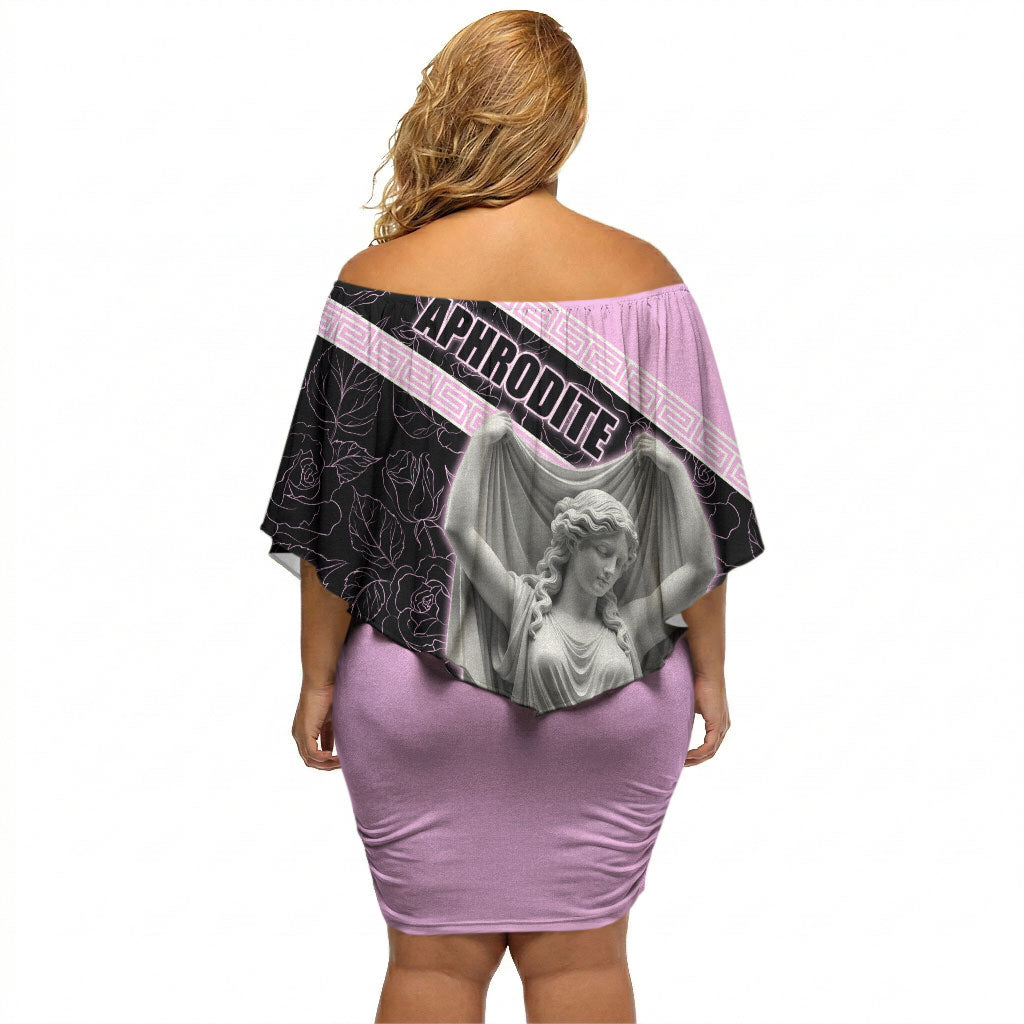 Aphrodite Greek Goddess Off Shoulder Short Dress Classical Mythology Floral Statue Art