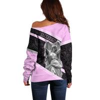 Aphrodite Greek Goddess Off Shoulder Sweater Classical Mythology Floral Statue Art