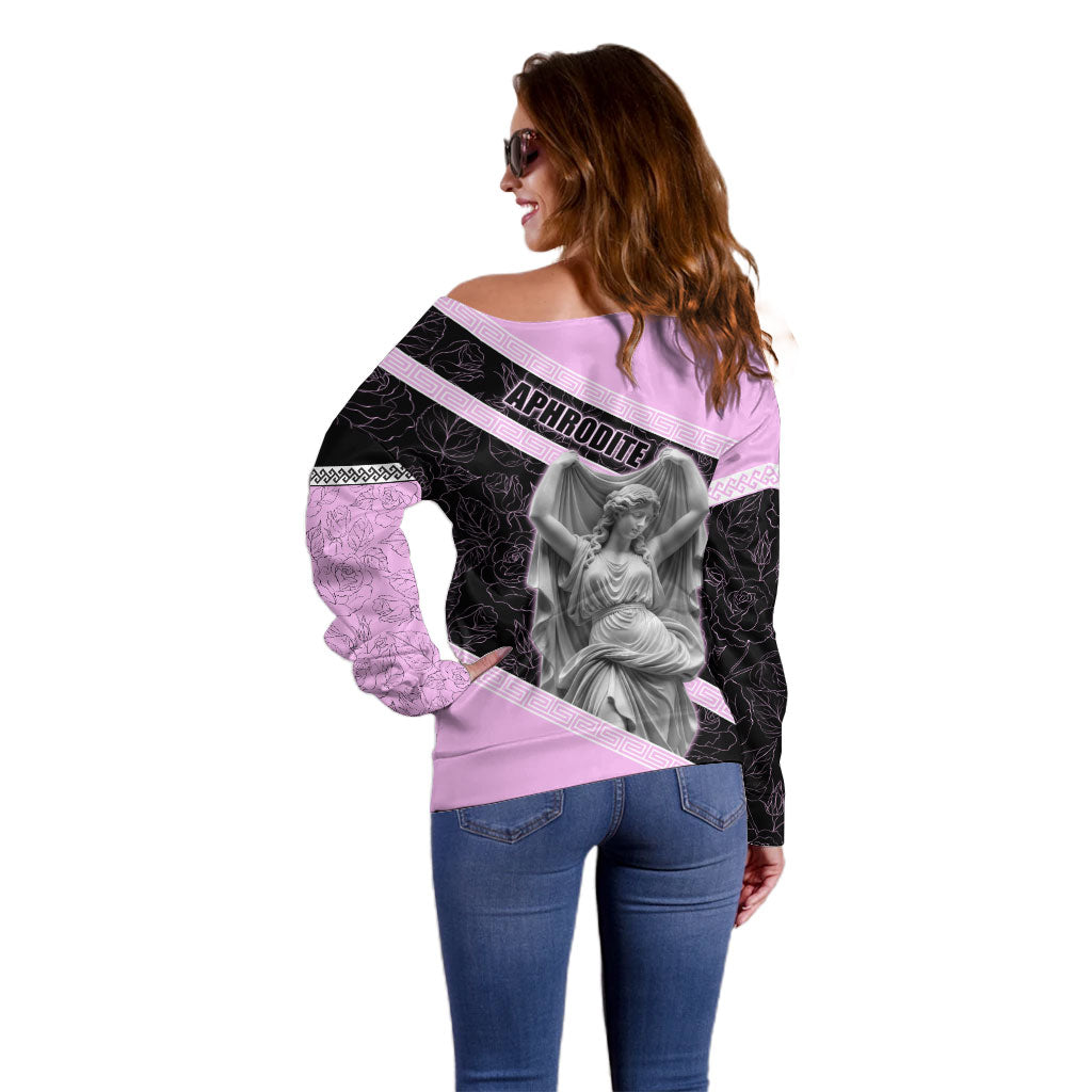 Aphrodite Greek Goddess Off Shoulder Sweater Classical Mythology Floral Statue Art