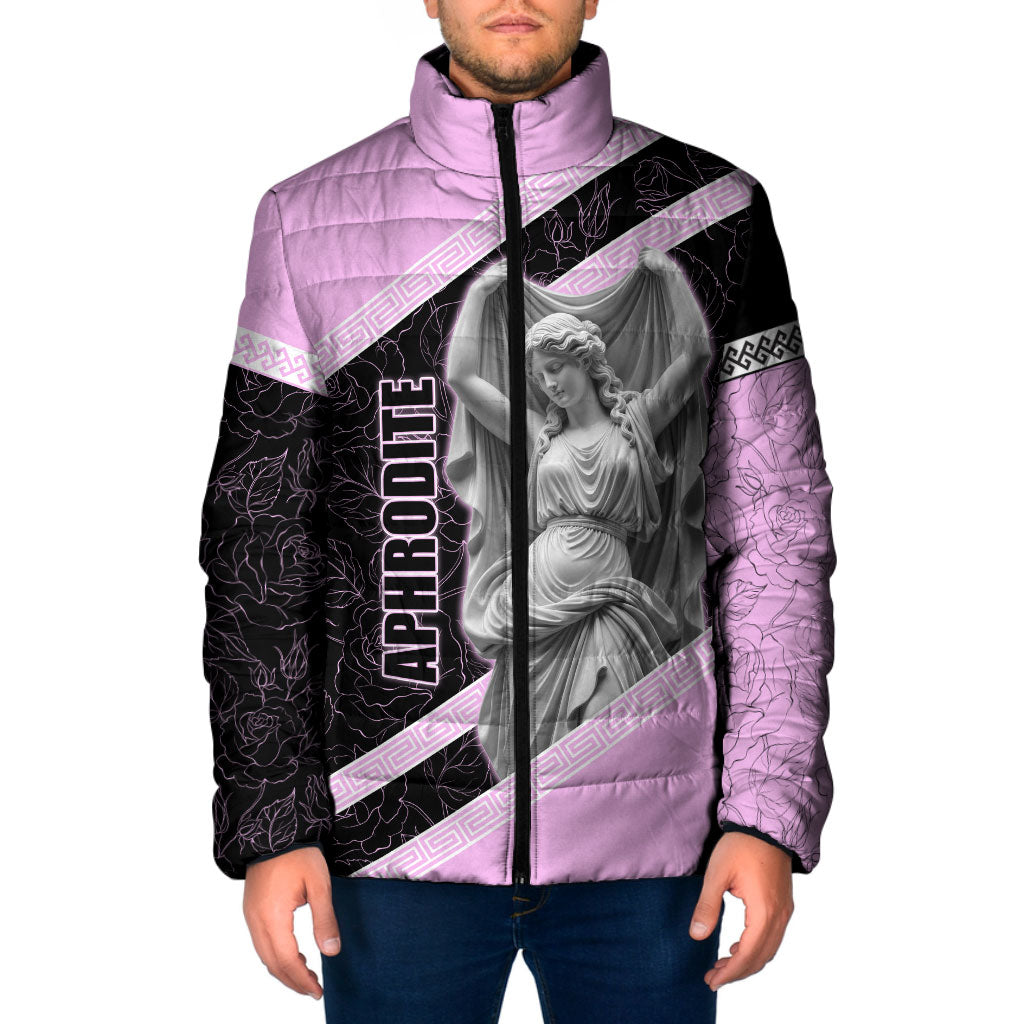 Aphrodite Greek Goddess Padded Jacket Classical Mythology Floral Statue Art