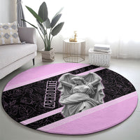 Aphrodite Greek Goddess Round Carpet Classical Mythology Floral Statue Art