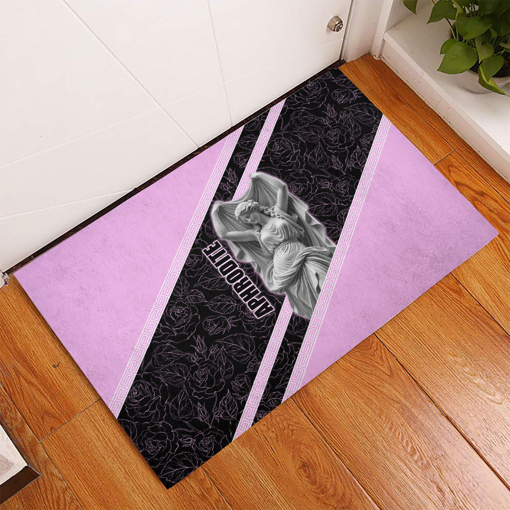 Aphrodite Greek Goddess Rubber Doormat Classical Mythology Floral Statue Art