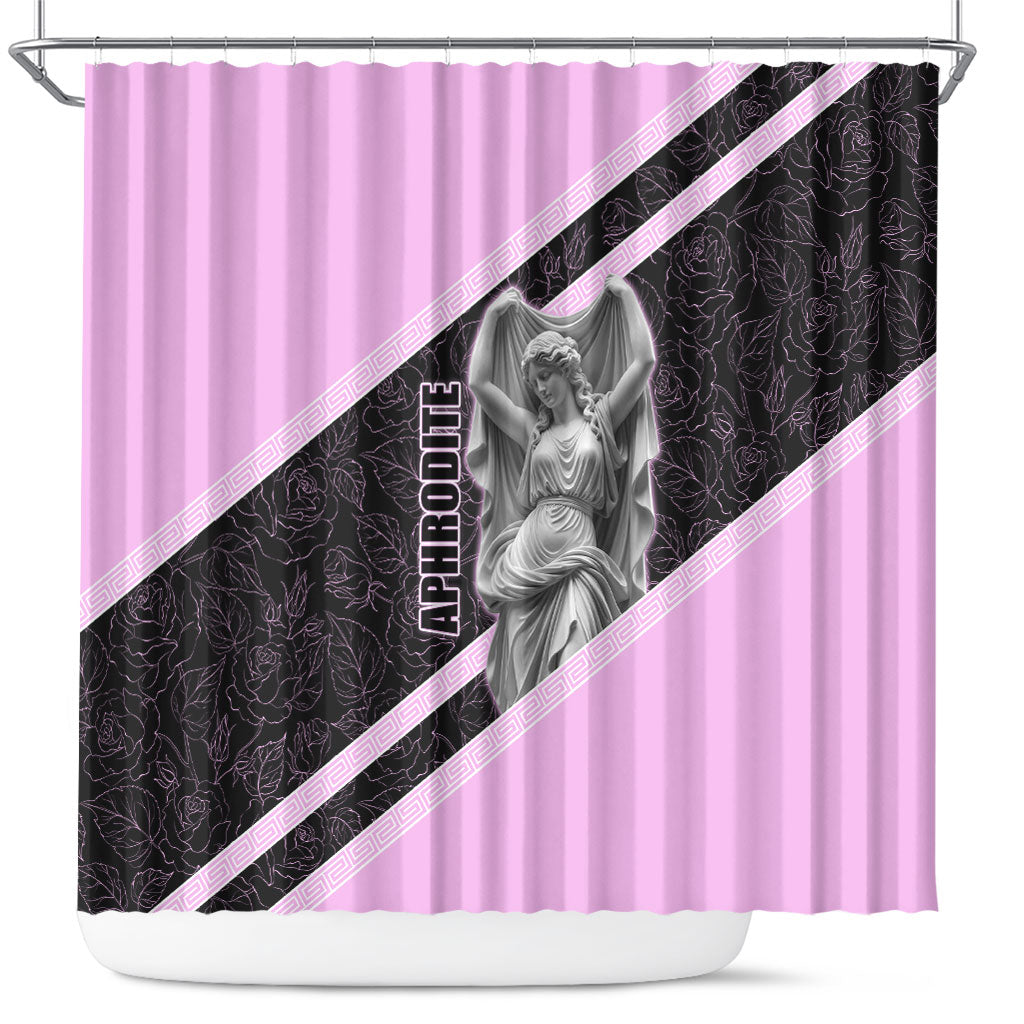 Aphrodite Greek Goddess Shower Curtain Classical Mythology Floral Statue Art