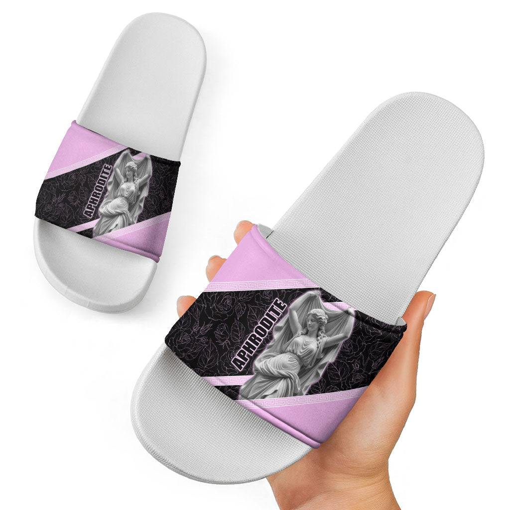 Aphrodite Greek Goddess Slide Sandals Classical Mythology Floral Statue Art