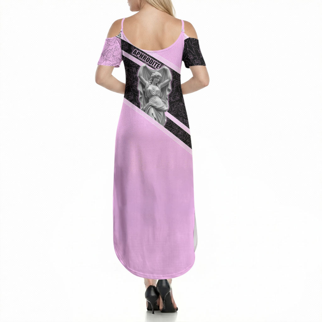 Aphrodite Greek Goddess Summer Maxi Dress Classical Mythology Floral Statue Art
