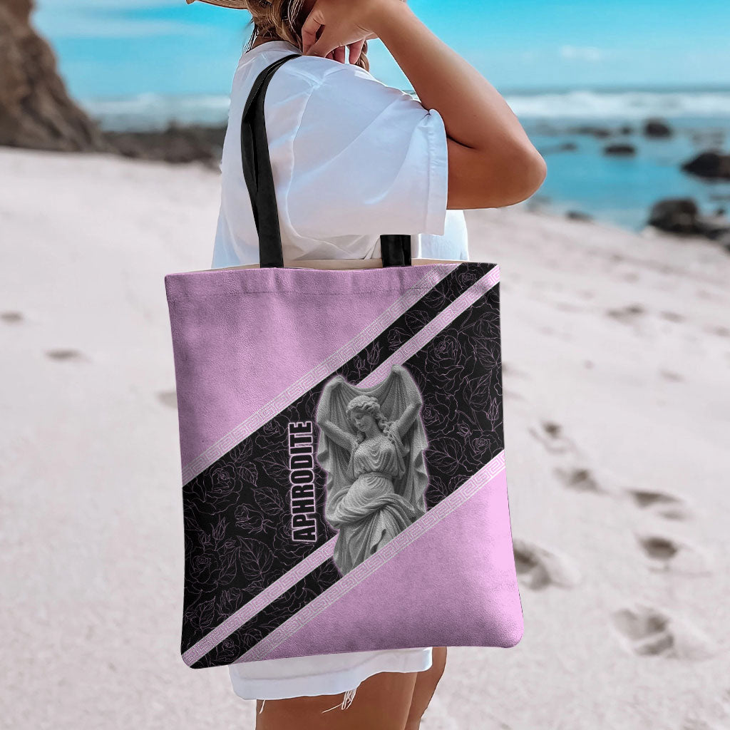 Aphrodite Greek Goddess Tote Bag Classical Mythology Floral Statue Art