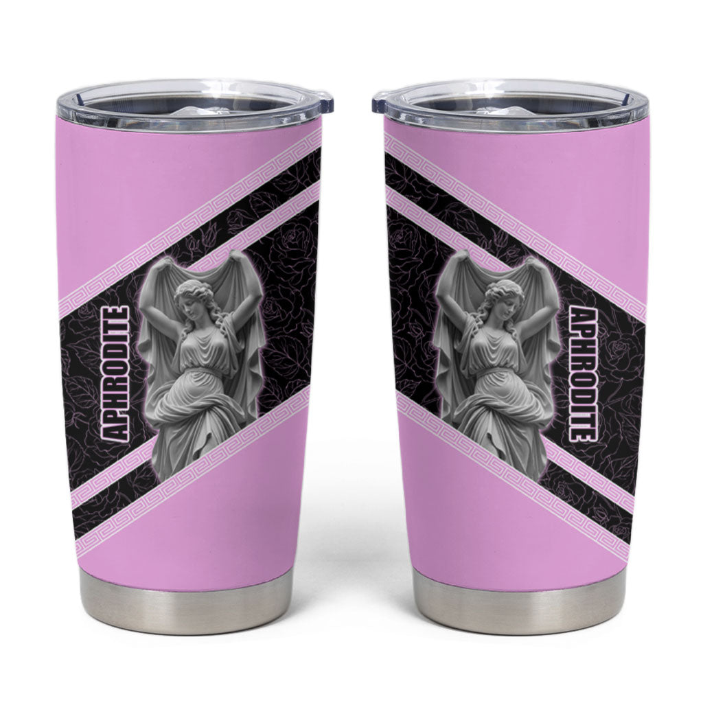 Aphrodite Greek Goddess Tumbler Cup Classical Mythology Floral Statue Art
