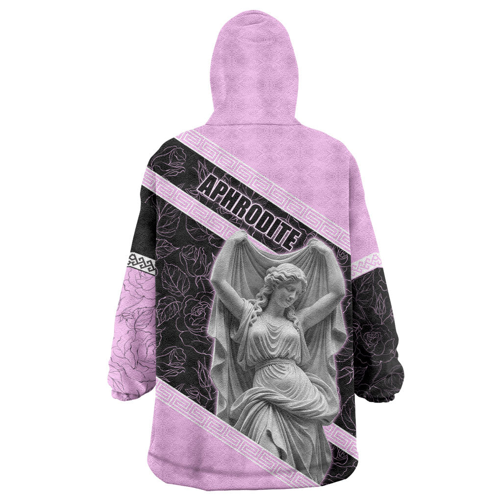 Aphrodite Greek Goddess Wearable Blanket Hoodie Classical Mythology Floral Statue Art
