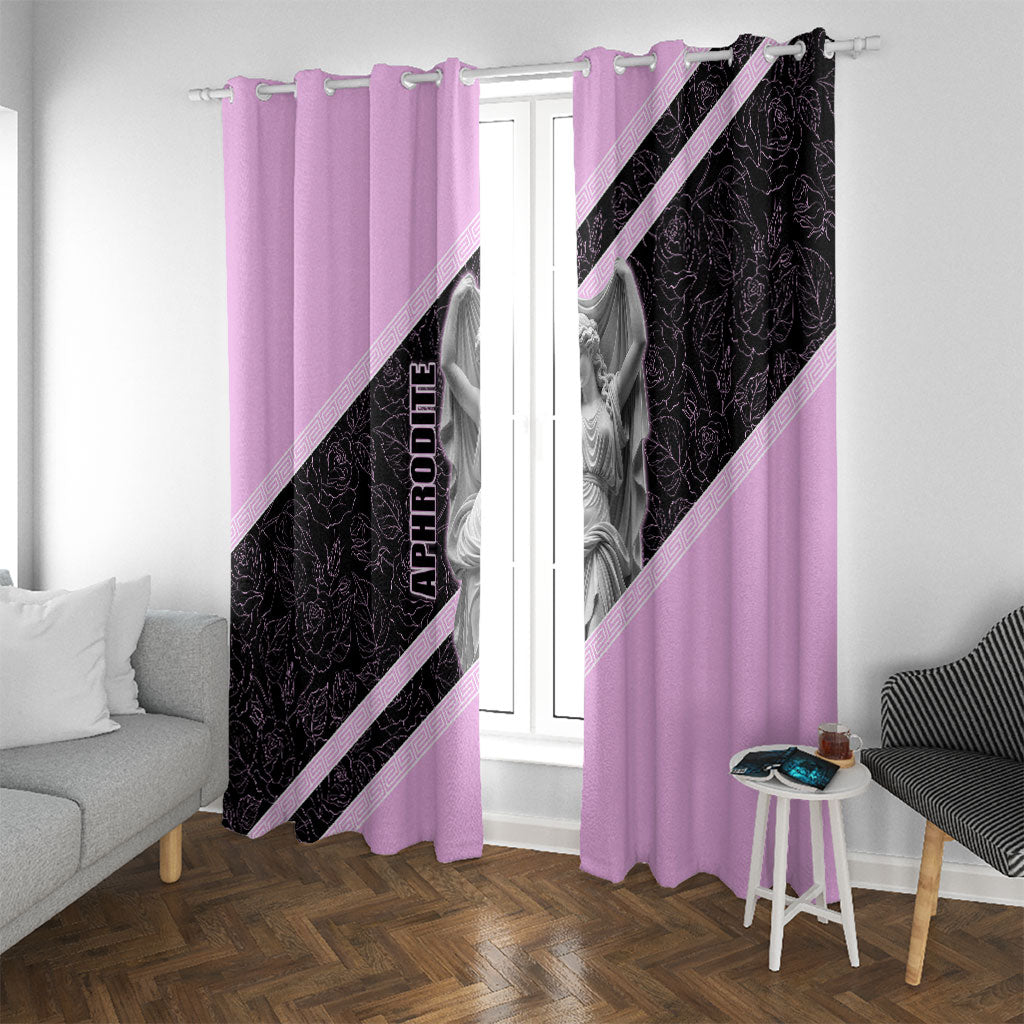 Aphrodite Greek Goddess Window Curtain Classical Mythology Floral Statue Art