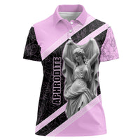Aphrodite Greek Goddess Women Polo Shirt Classical Mythology Floral Statue Art