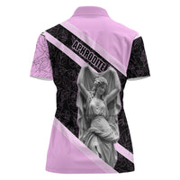 Aphrodite Greek Goddess Women Polo Shirt Classical Mythology Floral Statue Art