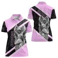 Aphrodite Greek Goddess Women Polo Shirt Classical Mythology Floral Statue Art