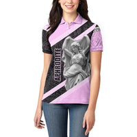 Aphrodite Greek Goddess Women Polo Shirt Classical Mythology Floral Statue Art