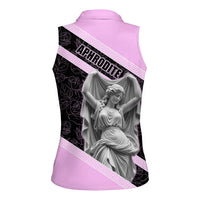 Aphrodite Greek Goddess Women Sleeveless Polo Shirt Classical Mythology Floral Statue Art
