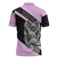 Aphrodite Greek Goddess Zipper Polo Shirt Classical Mythology Floral Statue Art