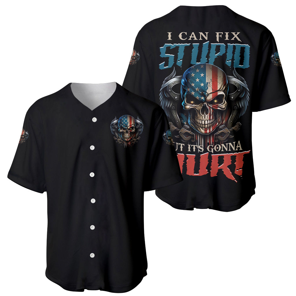 I Can Fix Stupid But It's Gonna Hurt Baseball Jersey - Wonder Print Shop