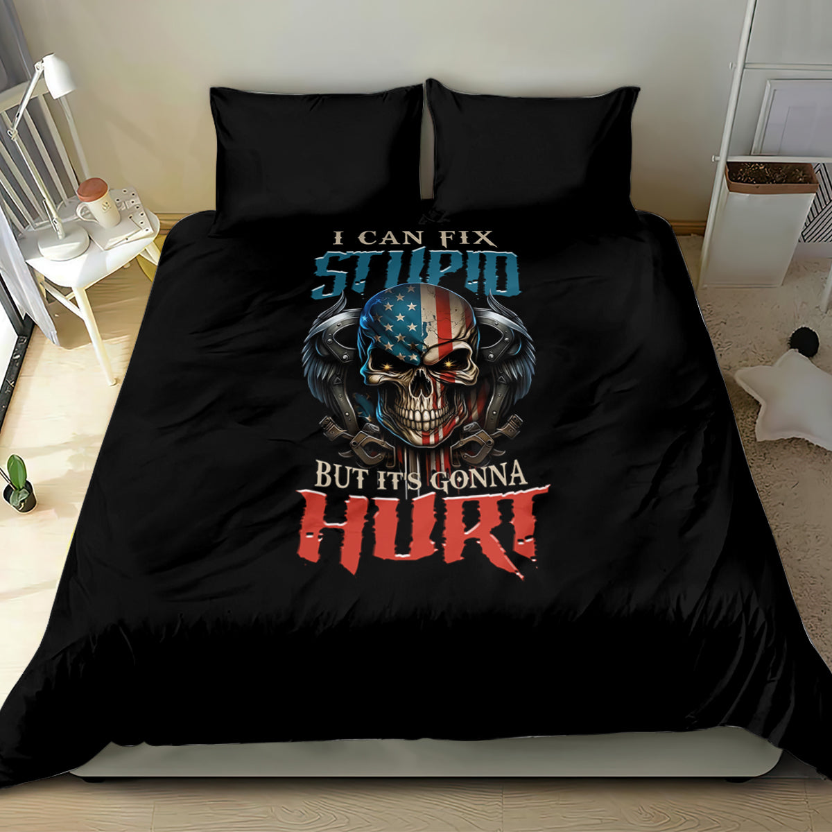 I Can Fix Stupid But It's Gonna Hurt Bedding Set - Wonder Print Shop