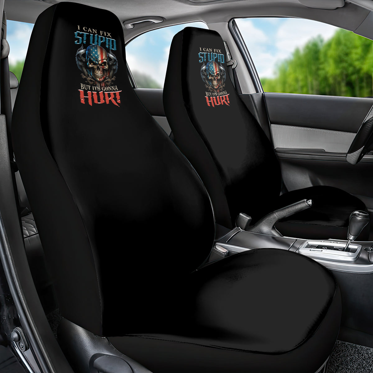 I Can Fix Stupid But It's Gonna Hurt Car Seat Cover - Wonder Print Shop