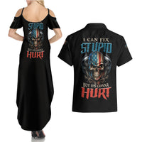 I Can Fix Stupid But It's Gonna Hurt Couples Matching Summer Maxi Dress and Hawaiian Shirt - Wonder Print Shop