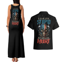 I Can Fix Stupid But It's Gonna Hurt Couples Matching Tank Maxi Dress and Hawaiian Shirt - Wonder Print Shop