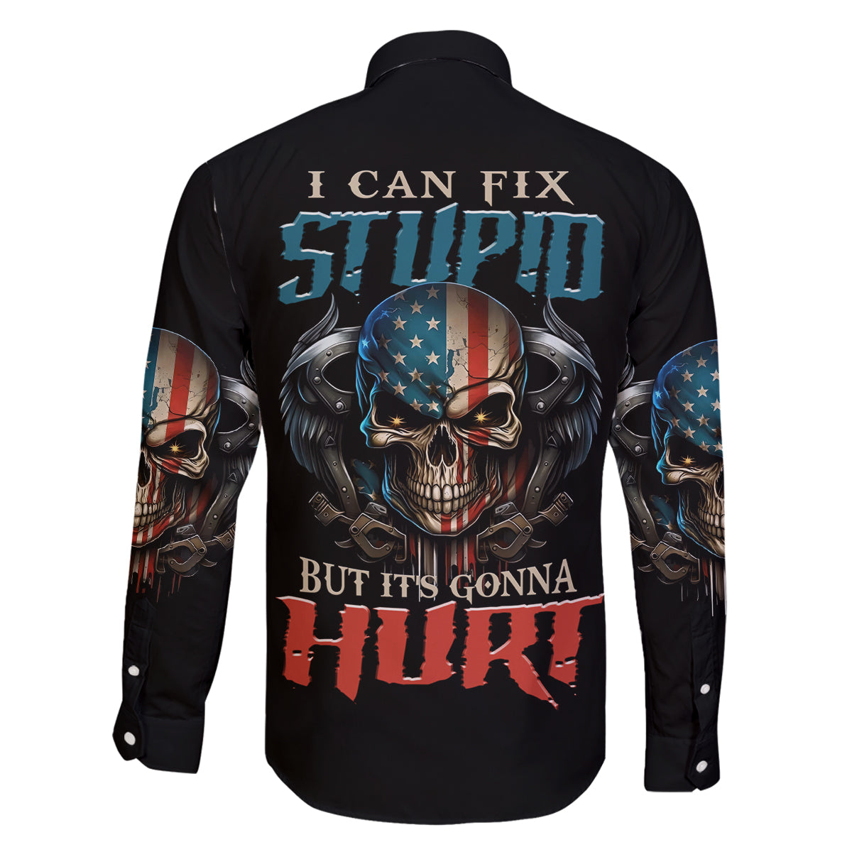 I Can Fix Stupid But It's Gonna Hurt Family Matching Long Sleeve Bodycon Dress and Hawaiian Shirt - Wonder Print Shop