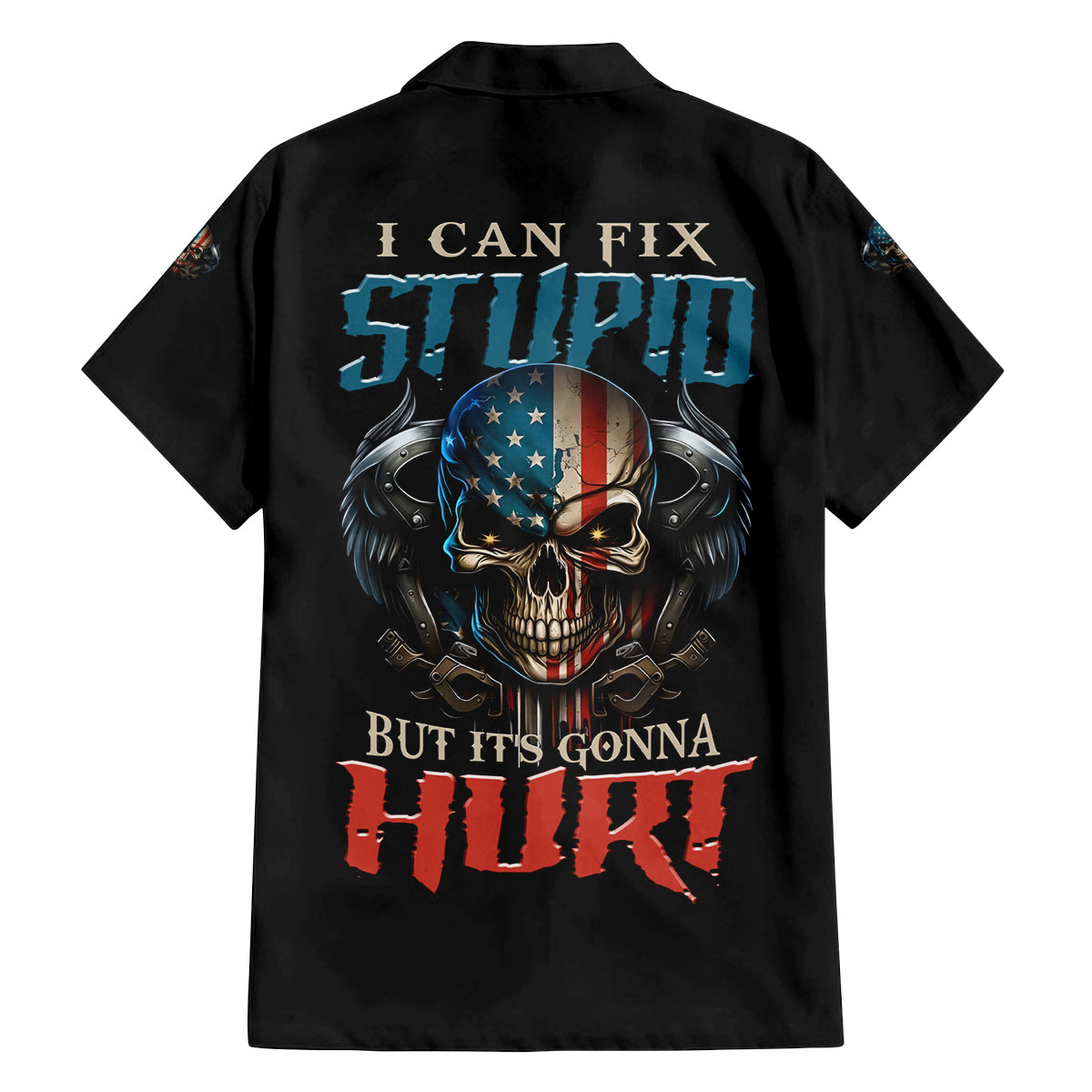 I Can Fix Stupid But It's Gonna Hurt Family Matching Off Shoulder Long Sleeve Dress and Hawaiian Shirt - Wonder Print Shop